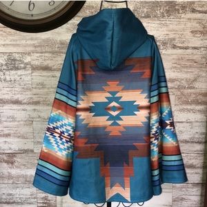 Yellowstone Season 3 Very soft Beth Dutton Blue Hooded Coat Poncho J.C fashion